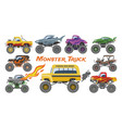 monster truck cartoon vehicle or car vector image