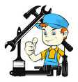repair worker in uniform tool symbol vector image vector image