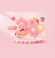 35 percent off discount creative composition 3d vector image
