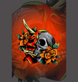 half skull samurai vector image