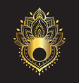 moon gold mystical gold mandala lotus logo vector image vector image