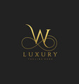 w luxury letter logo design vector image
