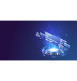 card in form a hologram on blue vector image vector image