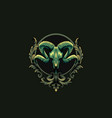 goat skull with ornament vector image vector image