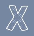 x alphabet letter with white polka dots on blue vector image