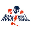 Skull In A Flames Hard Rock Music Logo Or Emblem Vector Image