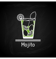 with glass of mojito for menu cover vector image