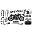 motorcycle repair set tools for cafe racer vector image vector image