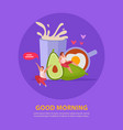 people with breakfast flat poster vector image