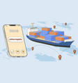 smart logistics with cargo ship containers vector image