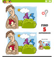 differences educational task for kids with bird vector image