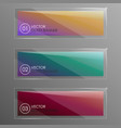 glass banners with abstract shape vector image vector image