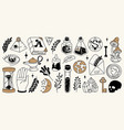 magic symbols hand drawn tattoo set occult logo vector image