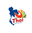 thai cuisine restaurant icon thailand shrimp vector image