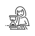 procrastination - line design single vector image