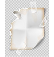 realistic vintage torn sheet notebook paper vector image