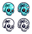 set coconut skull isolated on a white vector image vector image