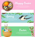 spring and happy easter web banners set vector image vector image