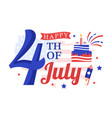 4th of july independence day usa with american vector image