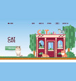cat cafe for landing page vector image