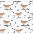 christmas seamless pattern with cute little birds vector image vector image