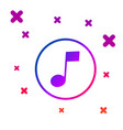 color music note tone icon isolated on white vector image
