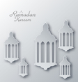 paper arabic lamps with shadows for ramadan kareem vector image vector image
