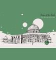 drawing sketch dome rock vector image