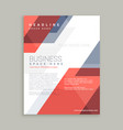 red blue geometric shape business flyer design vector image