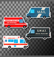 set of service vans vector image vector image