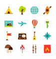 summer camp objects vector image
