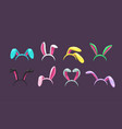 easter bunny ears pair of colorful rabbit ears vector image