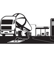 tank truck loading petrol station with fuel vector image