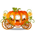 vintage horse carriage of pumpkin with florid vector image