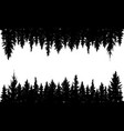 forest and upside down black silhouettes vector image