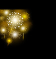 gold firework design on black background vector image
