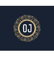 initial oj antique retro luxury victorian vector image