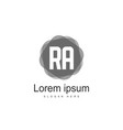 ra logo template design initial letter logo design vector image