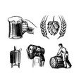 brewery beer elements hop tank glass worker vector image vector image