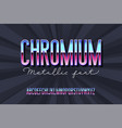 chrome metal alphabet vector image vector image