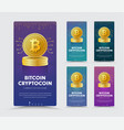 design of a vertical web banner with gold coin vector image