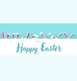 greeting card with funny white easter bunny ears vector image