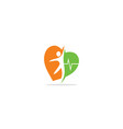 happy people heart active logo vector image vector image