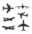 variety planes silhouette set vector image vector image