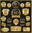 anniversary retro vintage golden badges vector image vector image