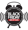 black friday save up to 80 alarm clock icon vector image vector image