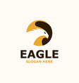 eagle negative space logo template vector image vector image