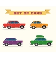 set with vintage cars flat style vector image