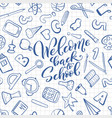 welcome back to school handdrawn lettering vector image
