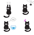 black cat collection vector image